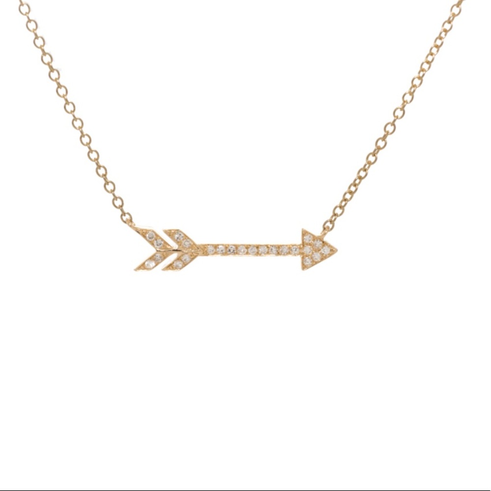 Anne Sisteron Gold and Diamond Arrow Necklace